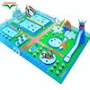 Classics cartoon inflatable water park with slide and pool for kids