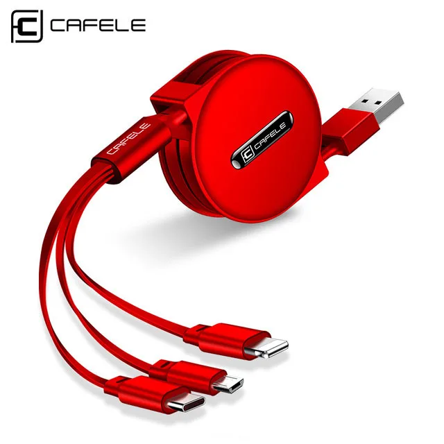 

cafele oem logo 3 in 1 phone charger cable universal retractable all in one usb data cable, N/a