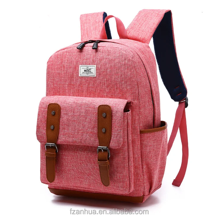 

Four Color Custom Wholesale School Canvas Backpacks