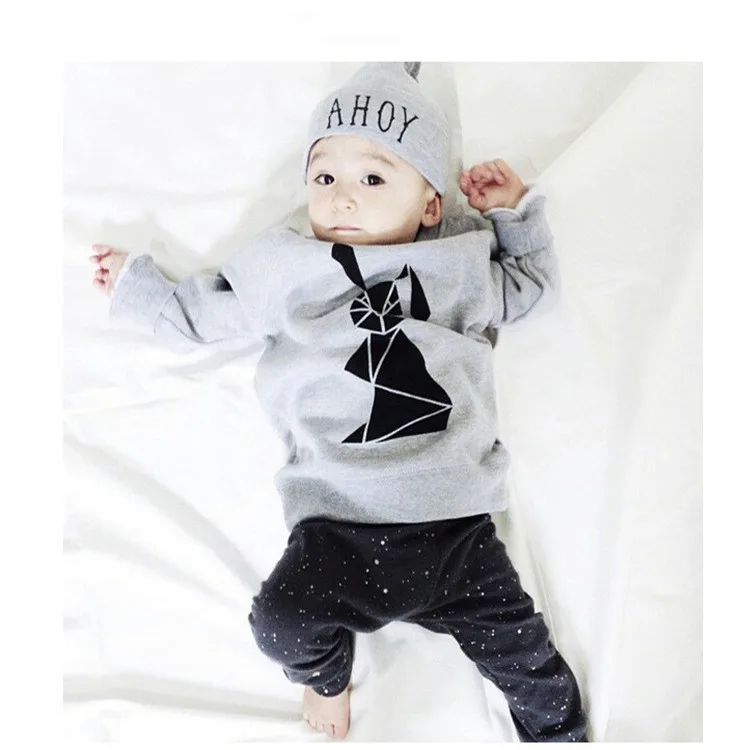 

Children's Boutique Outfits Little Kids Baby Boy Clothing Set Bebes Ropa, Gray