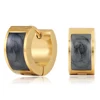 Mexican Gold 3D Black Enamel Fake Designer Custom Earring Nepal Boho Hoop Earring