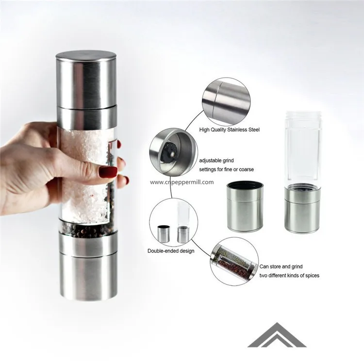 Epare Dual 2 in 1 Salt And Pepper Combo Mill Grinder Stainless Steel