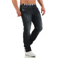 

High fashion innovative design 100% cotton vintage men pants straight casual deep blue slim fit men denim jeans