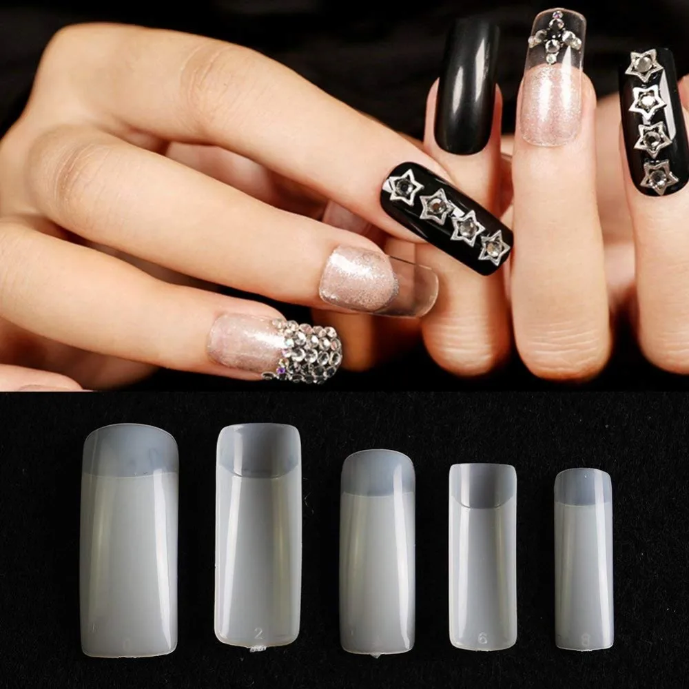 September Super Sale 500pcs French Half Pasted Acrylic 10 Sizes Nail