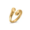 New Design Tear-Drop Ring in Gold Plating