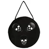 2018 Xinmei Design Unisex Velvet and Pu Round Bag Black Skull Custom Shoulder Bag with double stripe