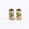 Small quantity wholesale Retro alloy beads diy jewelry materials Horns symbol pattern Big hole cube beads decoration