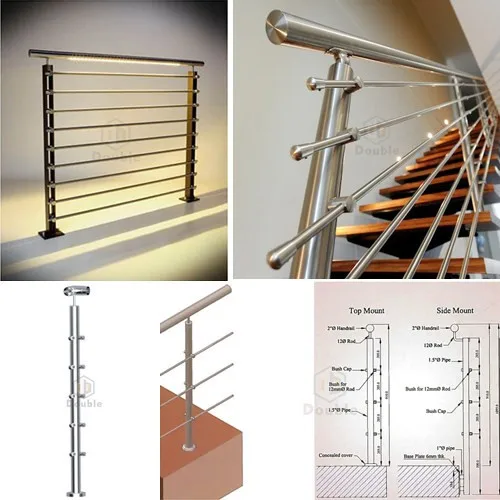 Steel stair rods inoxidizable stainless steel rod balustrade/stair rods for carpets decorative balcony railing use details