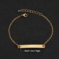 

BS2002 custom engraved personalized name bar bracelet for women