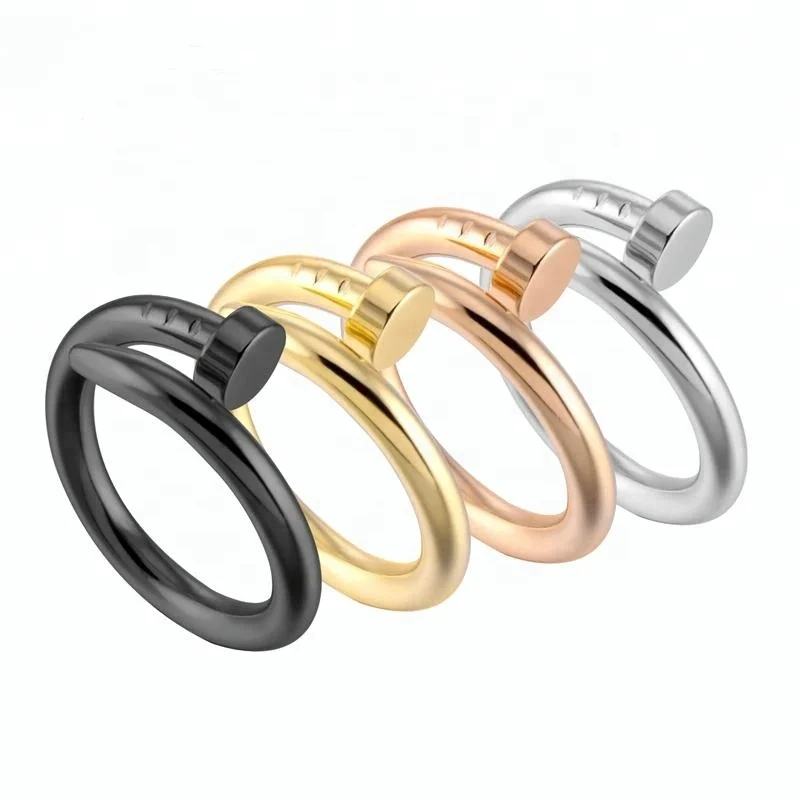 

Stainless Steel Gold Plated Stainless Steel Nail Rings, Gold/rose gold/black/silver