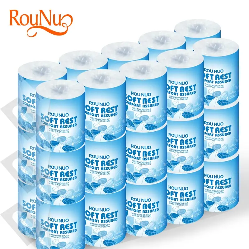 

Chinese factory Prime Tissue Wood Pulp Roll Toilet Paper, White