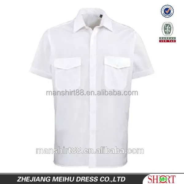 

premier mens short sleeve white airline shirts airline pilot shirts