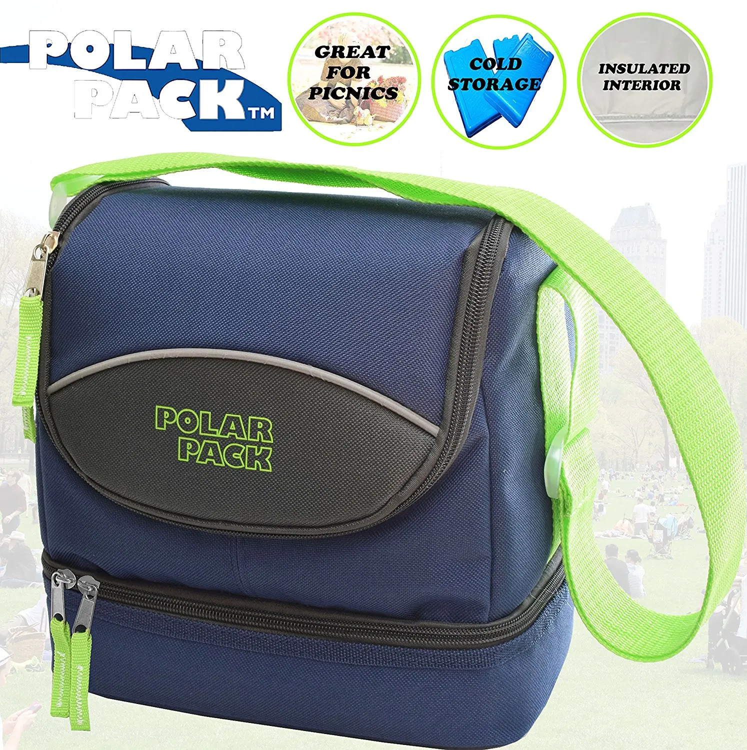POLAR PACK Insulated Lunch Bag Insulated Tote Bag Cooler Bag Side Zipper Pocket Handle Carry Insulated Picnic Bag Indoor Outdoor Carry Bag Portable Travel Bag for Beach /& Work PURPLE//RASPBERRY//LIME