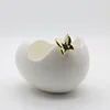 Good quality ceramic flower shape eggs easter with gold butterfly
