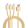 3 IN 1 Gold Colour Nylon Braided USB Charging Cable for Phones from XYZ-link