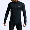 Custom high quality mens long sleeve winter basketball training running sports fitness high collar quarter zip tee