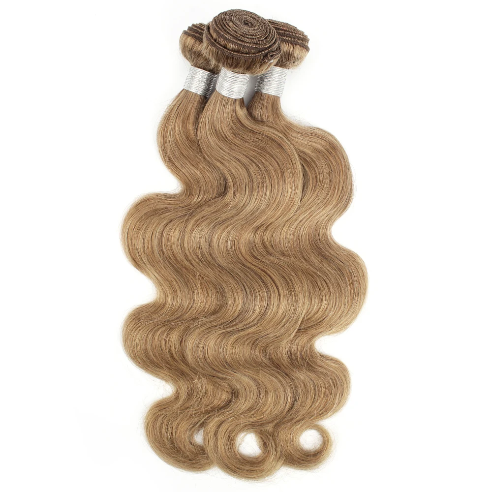 

color #8 medium ashy brown hair bundle body wave virgin Indian human hair weft