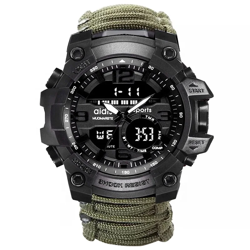 

Amazon Selling Addies Automatic Luminous Diving Digital Army Military Sports Watch, Black green