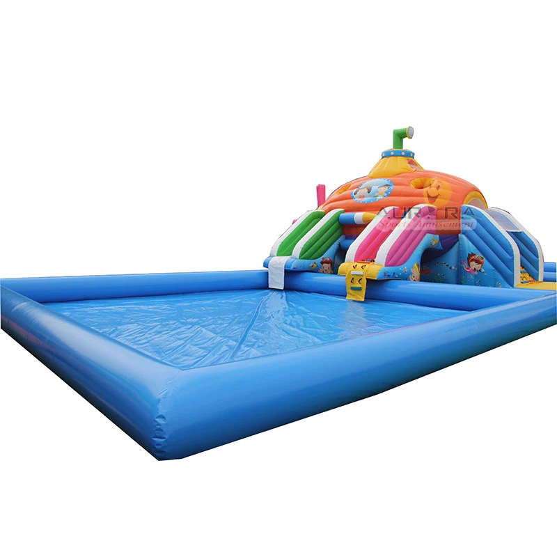 

Wet Water Swimming Pool Movable Outdoor Inflatable Slides Water Park Slides Digital Printing Customized SL19070202 Eco-friendly