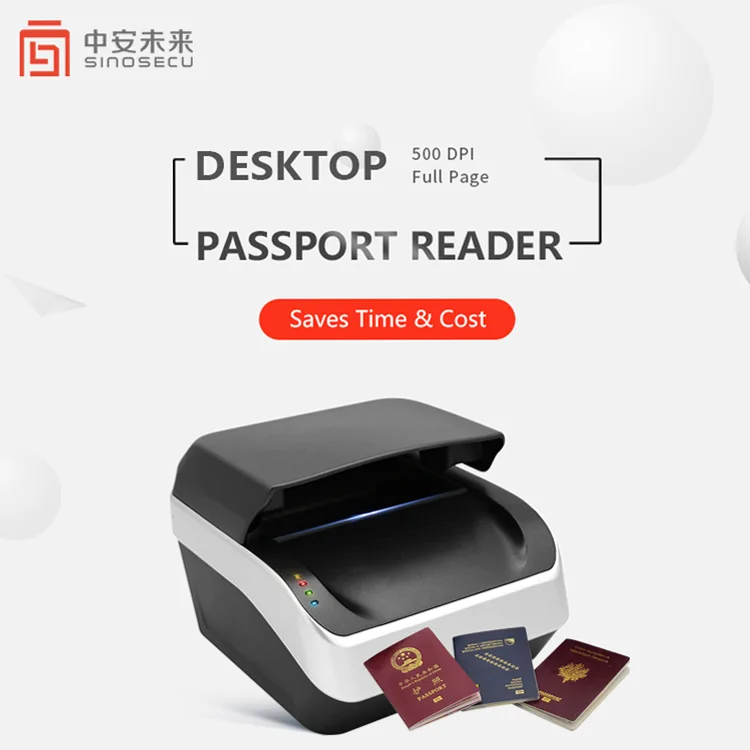 Sinosecu OCR MRZ barcode passport scanner reader optical id card reader hotel rfid reader