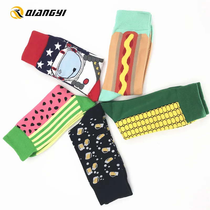 

Custom cotton basic funky mens premium elite socks, Customized