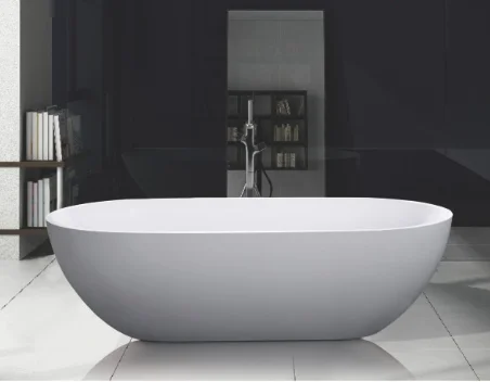 Artifical stone freestanding solid surface resin limestone bathtub