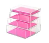 pink cosmetic organizer storage case box clear acrylic display