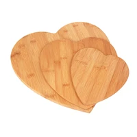 

3 pieces bamboo cutting board set with hearted design