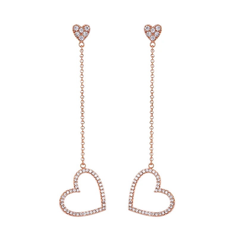 

me00105 Rose Gold Heart Pendant Korea Style Earring For Friends, As picture