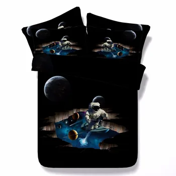 Astronaut And Planets Kids 3d Bed Set Buy 3d Bed Cover Set Space Theme Bedding Set 3d Duvet Cover Set Product On Alibaba Com