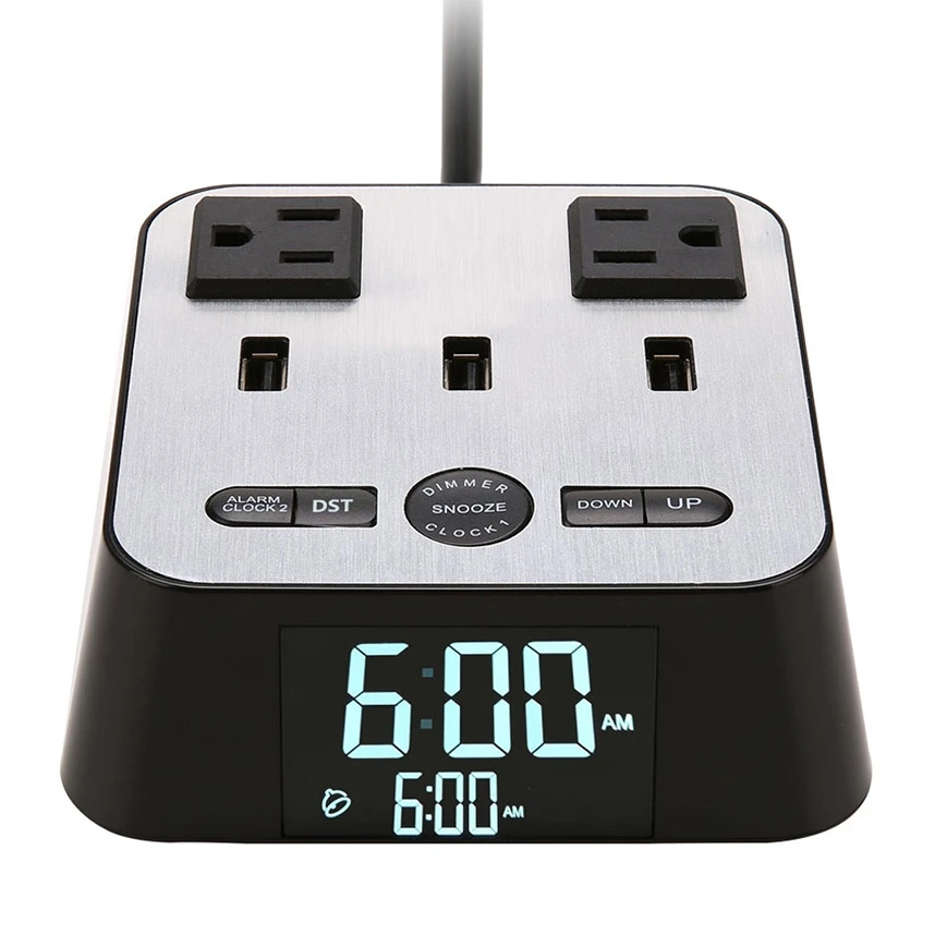 
DS6 new snooze USB ports alarm clock digital 