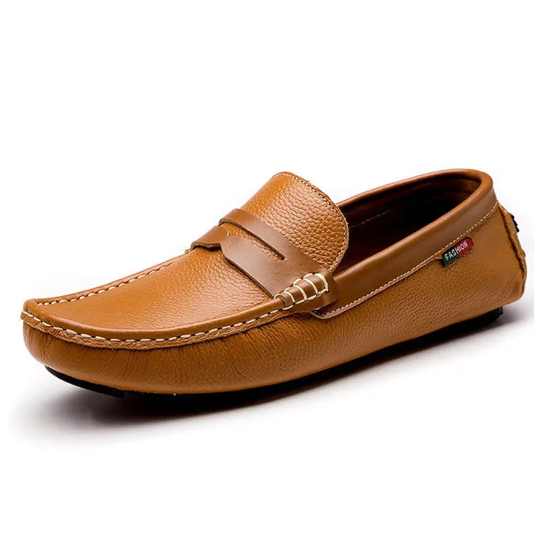 GFP Mens Leather Shoes Driving Shoes Spring Fall Mens Casual Shoes Flat Loafers Comfort Breathable Moccasins Slippers