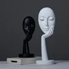Wholesale high quality white &black resin face crafts home furnishing articles