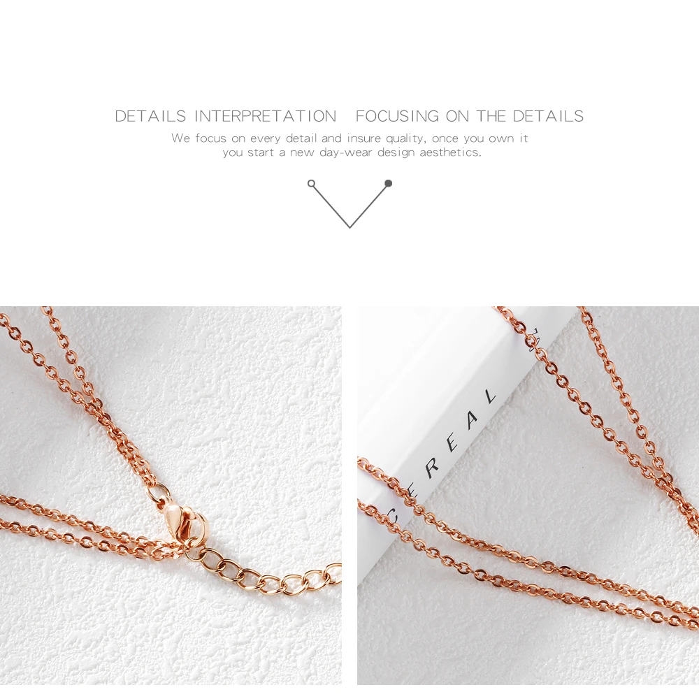 Fashion Jewelry Simple Design Layer Chain Bar Charm Women Customizable Necklace