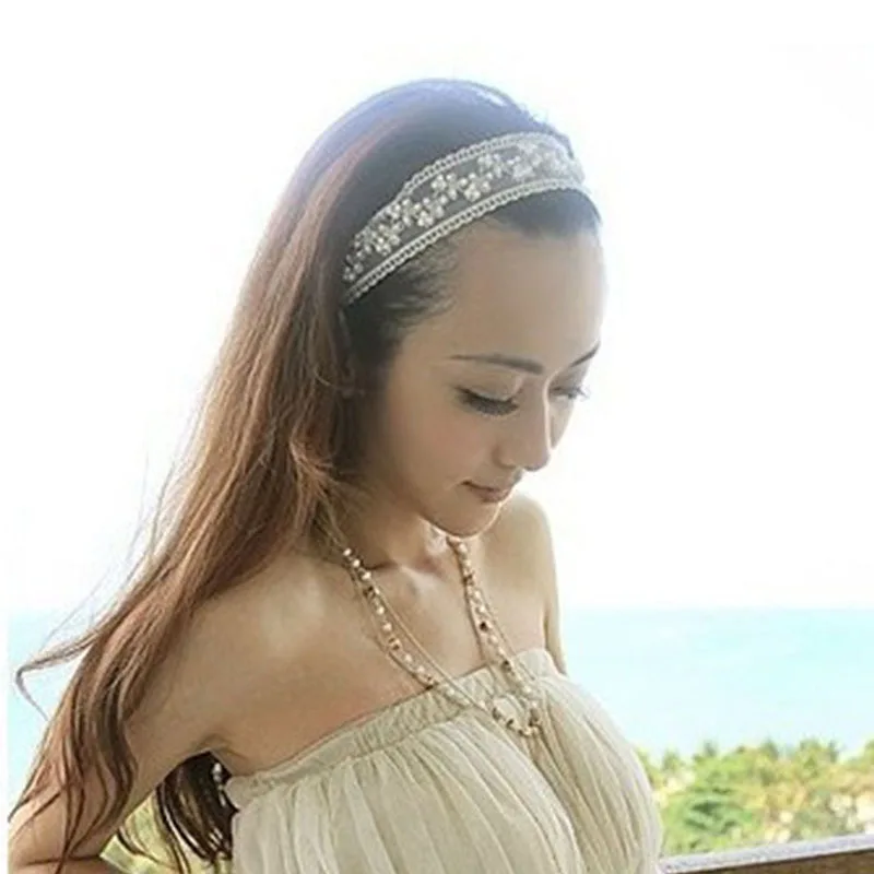 Buy 1 Pieces Fashion Lace Flower Hairband Metal Girls