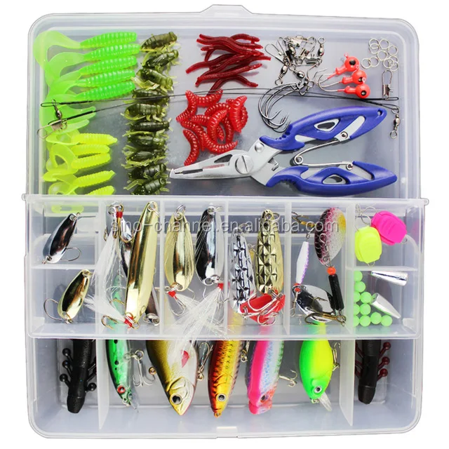 

100PCS Mixed fish kit Minnow Wobblers Crankbait Hard Bait Tackle Artificial Fishing Lure Set, Multi color