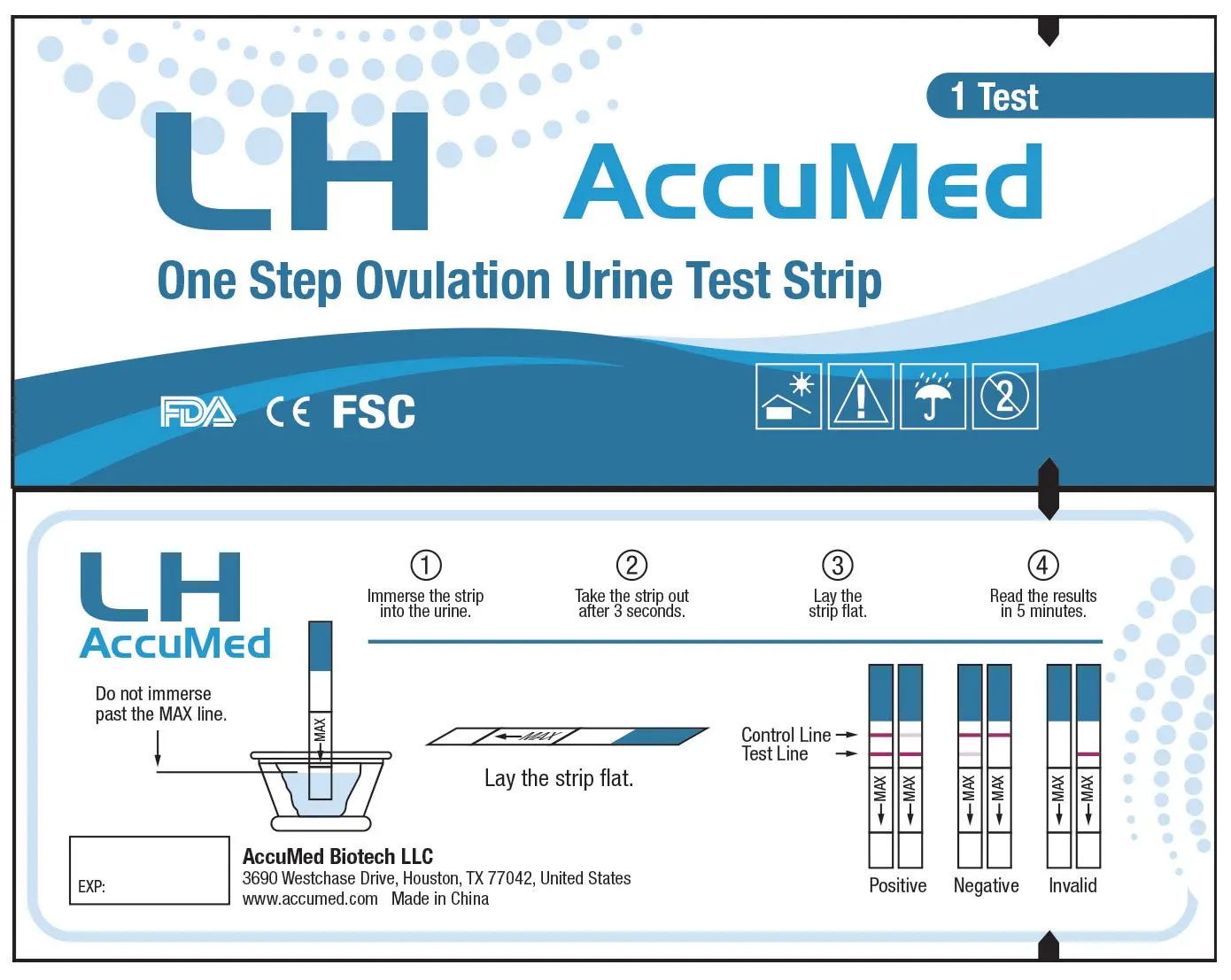 1.0. AccuMed ® Ovulation (LH) Test Strips Kit, Clear and Accurate Results, ...