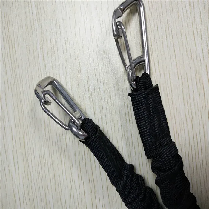 UV resistant nylon webbing with spring hook bungee cord snubber