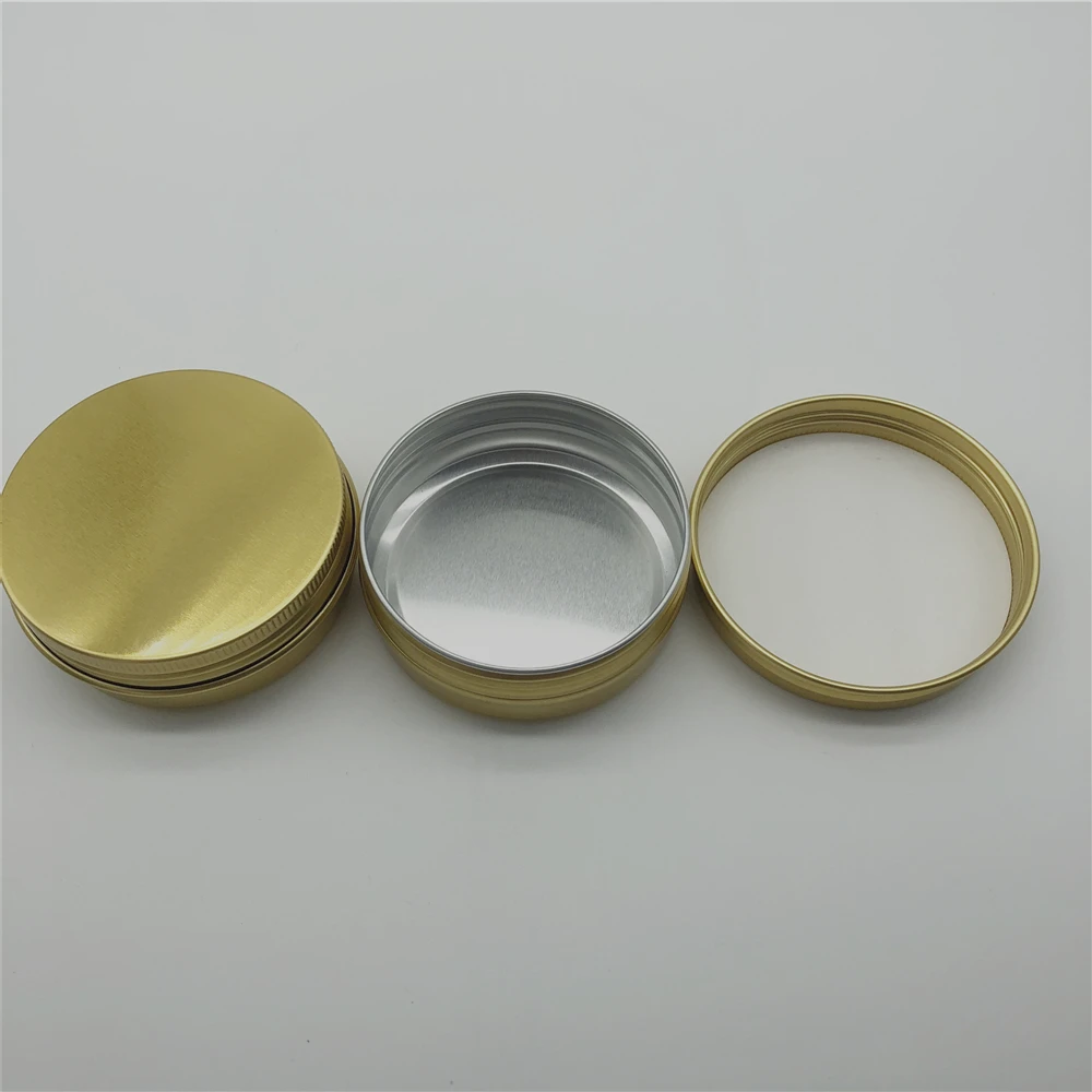 60 Ml 2oz Gold Aluminum Tin Jars 1 Oz Gram Jar Cosmetic Sample Metal Tins Empty Container Round