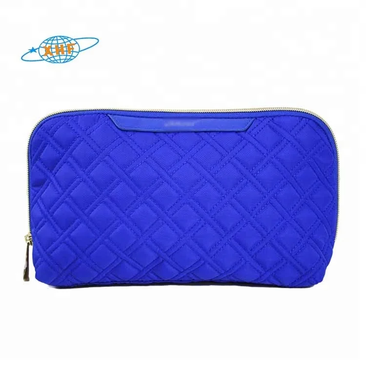 

Quilted professional large makeup artist bag custom logo contents cosmetic bag royal blue travel make up bag personalized, Blue, customized