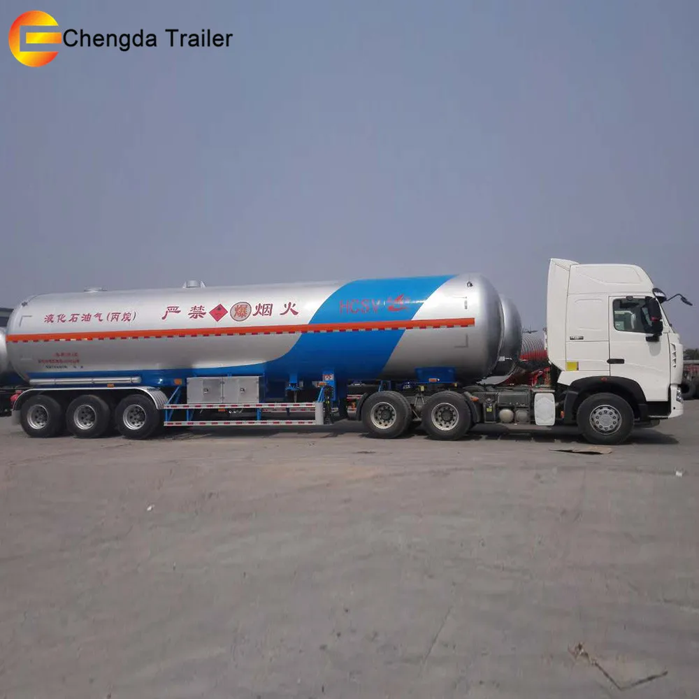 3轴 60 cbm 57 cbm lpg 液体丙烷气体子弹坦克半挂车