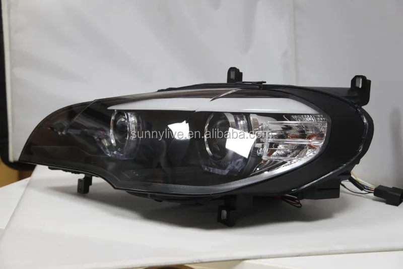 2007-2011 Year For BMW X5 E70 LED Head Light Lamps Black Housing  SN  For Non AFS version