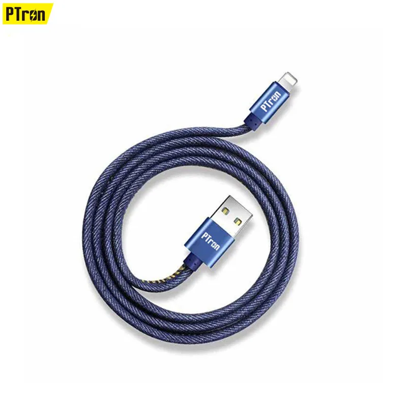 

PTron-Indigo cable Jeans Cloth Heat-resistant usb Charging Cable for Apple, Blue/red/black