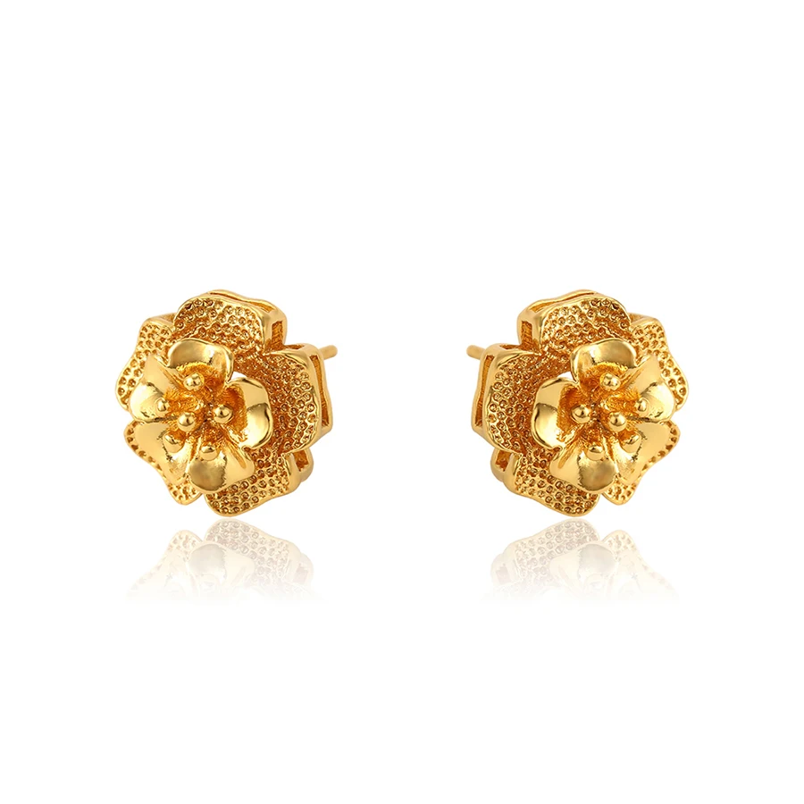

96161 Elegant design jewelry, flower shape earrings , 24K gold plated fashion earrings gift for women, 24k gold color