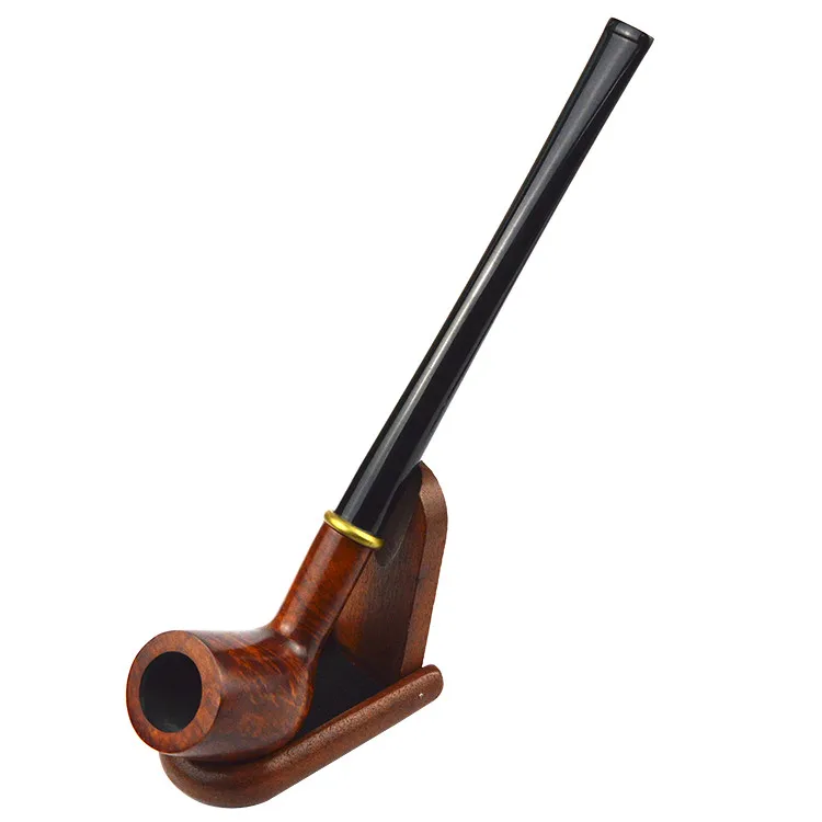 

Excellent Handle Briar Futeng Wooden Long Smoking Pipe Free Smoking, As picture