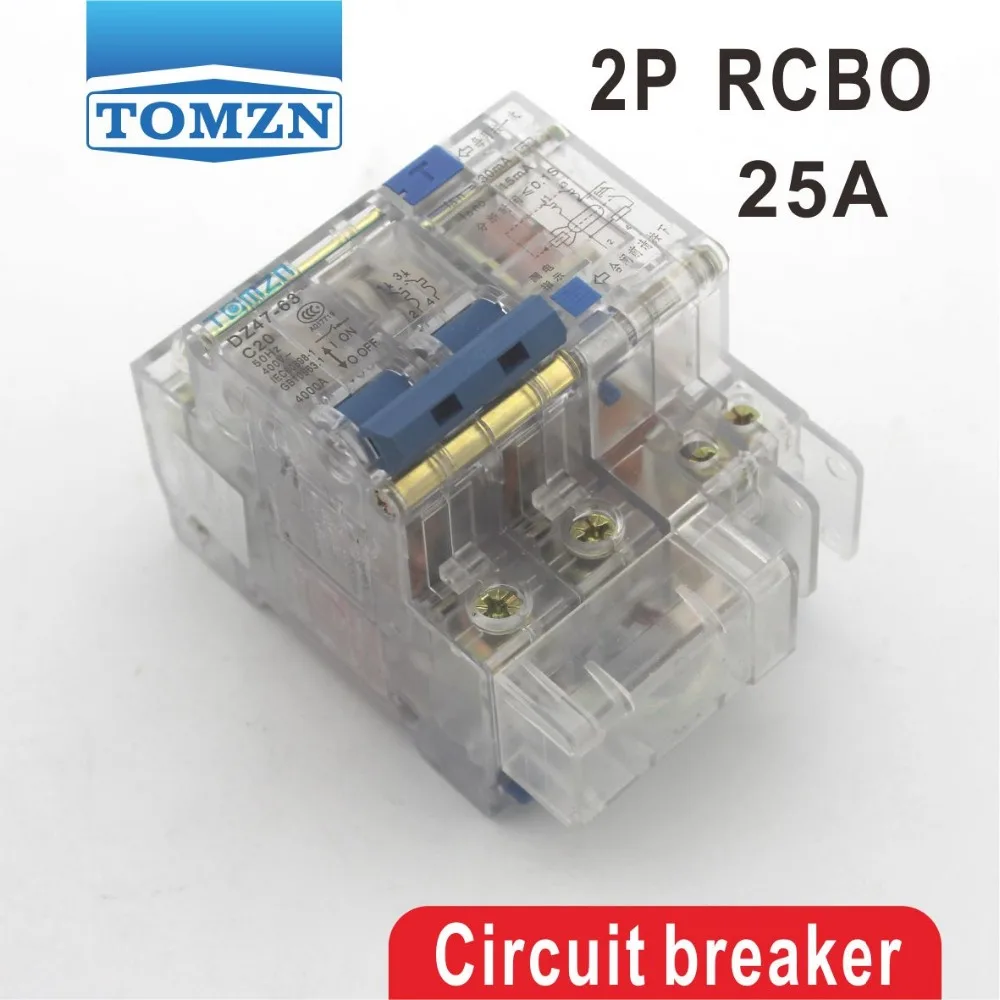 DZ47LE 2P 25A 230V~ 50HZ//60HZ Residual current Circuit breaker