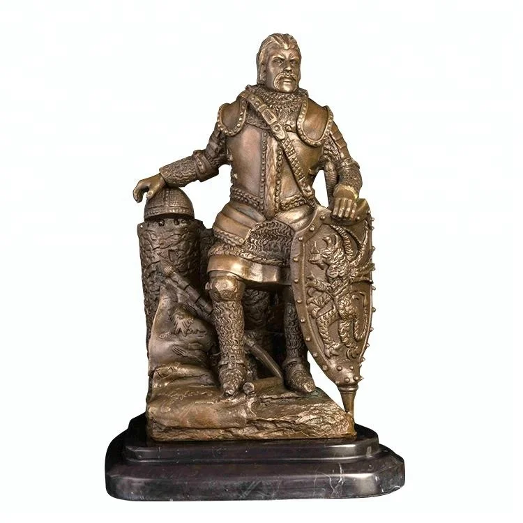 

ArtsHom DS-430 Classical Bronze Medieval Ancient Rome Soldier Statues National Protection Army Warrior Sculptures Figurines