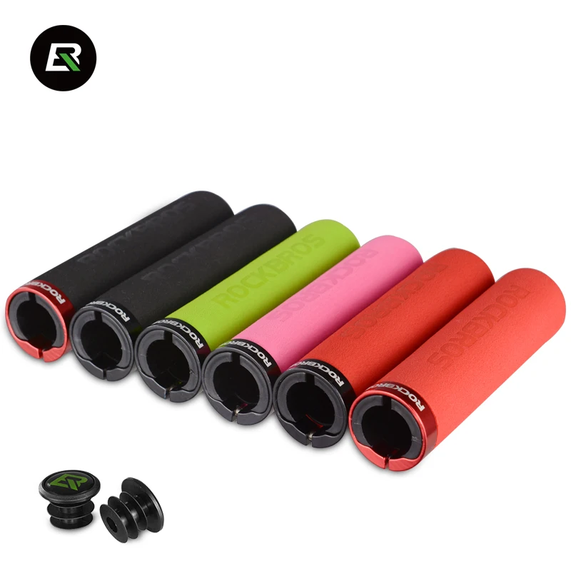 

2017 New RockBros MTB Mountain Bike Grips Cycling Bicycle Soft Handlebar Grips Plug included Bike Accessories,4 Colors, 6 colors