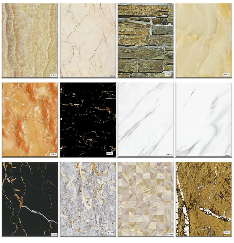 High Glossy Pvc Uv Sheet Alternative Wall Panel Artificial Pvc Marble Sheet