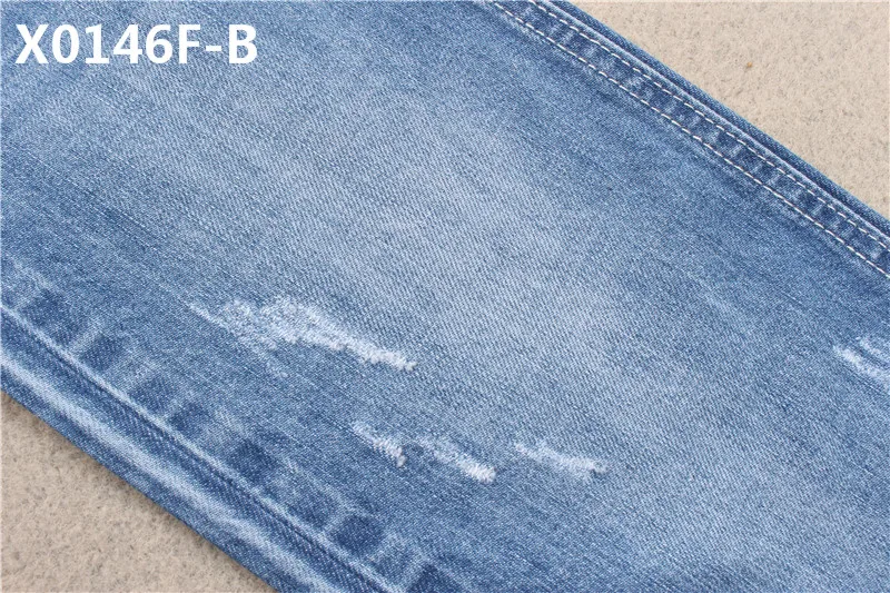308 GSM 58/60" 10+10S*10 Cotton Denim Fabric for Apparel-Jeans with Soft Hand Feel